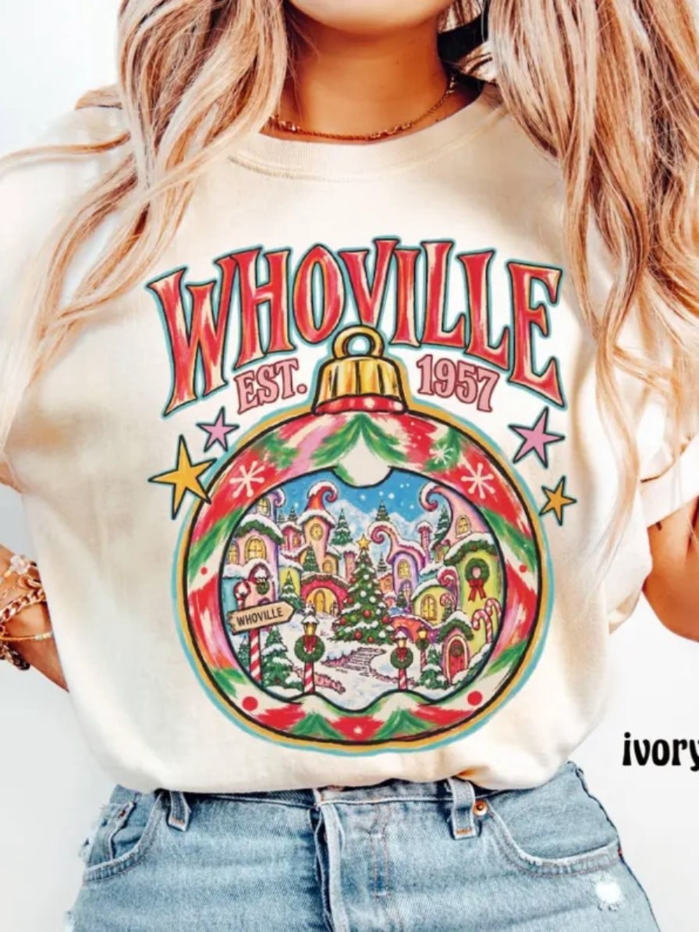 Comfort Colors Ivory Whoville Ornament Graphic Tee